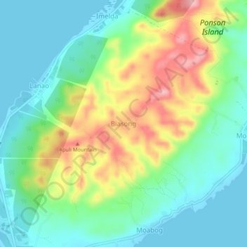 Biasong topographic map, elevation, terrain