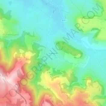 Le Méjanel topographic map, elevation, terrain