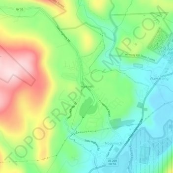 Honk Hill topographic map, elevation, terrain
