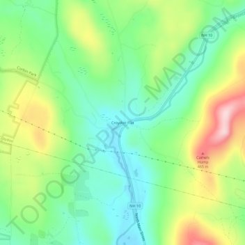 Croydon Flat topographic map, elevation, terrain