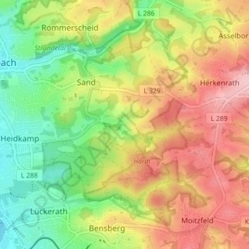 Kaltenbroich topographic map, elevation, terrain