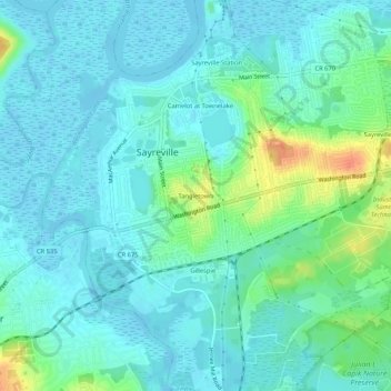 Tangletown topographic map, elevation, terrain