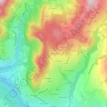 Chauffemérande topographic map, elevation, terrain