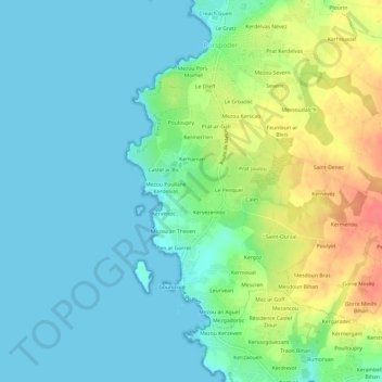 Mezou Milin Avel topographic map, elevation, terrain