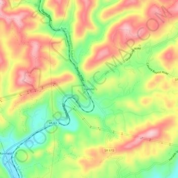 Hamlin topographic map, elevation, terrain