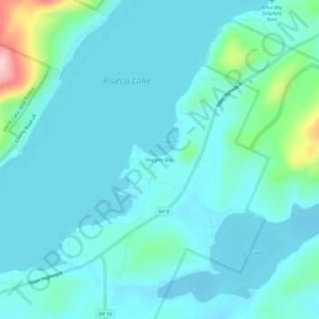 Higgins Bay topographic map, elevation, terrain