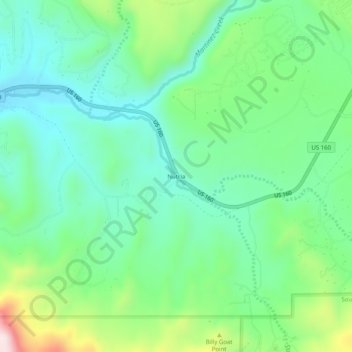 Nutria topographic map, elevation, terrain