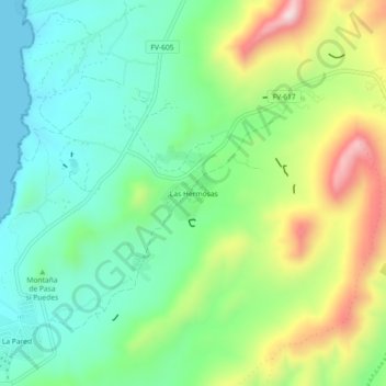 Las Hermosas topographic map, elevation, terrain