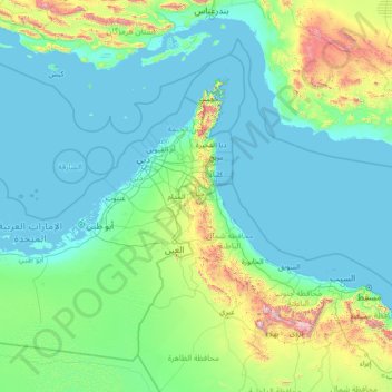 Ajman topographic map, elevation, terrain