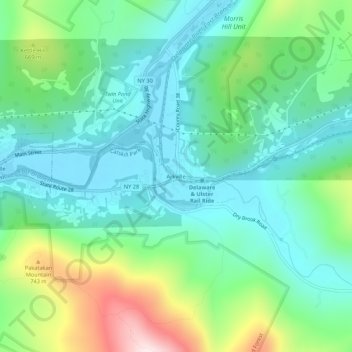 Arkville topographic map, elevation, terrain