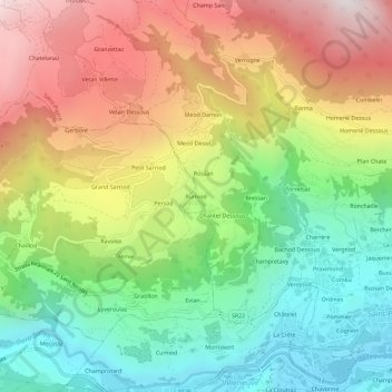 Rumiod topographic map, elevation, terrain
