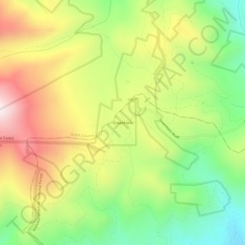 Greenhorn topographic map, elevation, terrain