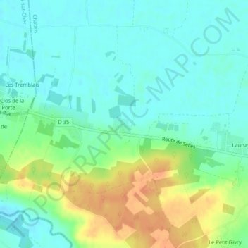Puance topographic map, elevation, terrain