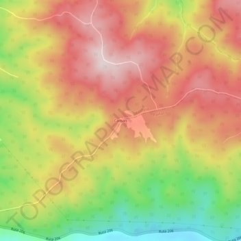 Caman topographic map, elevation, terrain