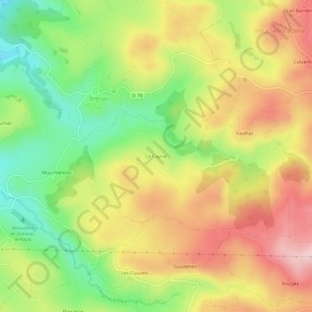 Le Cayrac topographic map, elevation, terrain