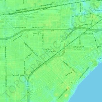 Murray Hill topographic map, elevation, terrain