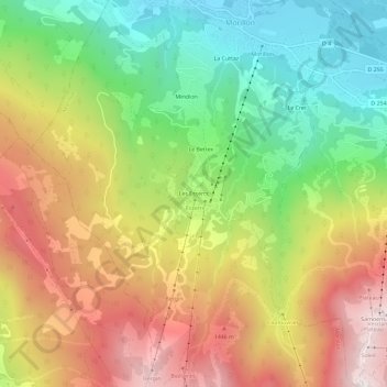 Les Esserts topographic map, elevation, terrain