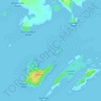 Step Island topographic map, elevation, terrain