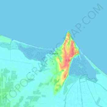 Maketu topographic map, elevation, terrain