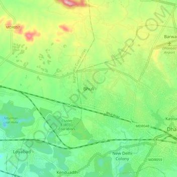 Bhuli topographic map, elevation, terrain