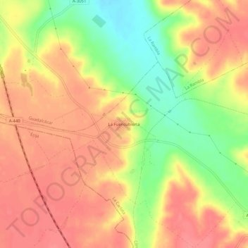 La Fuencubierta topographic map, elevation, terrain
