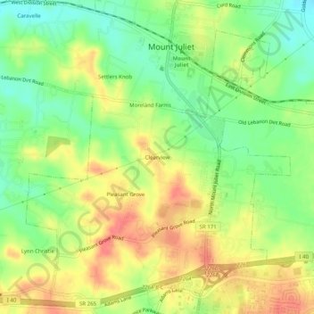 Clearview topographic map, elevation, terrain