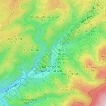 Kamschlacken topographic map, elevation, terrain