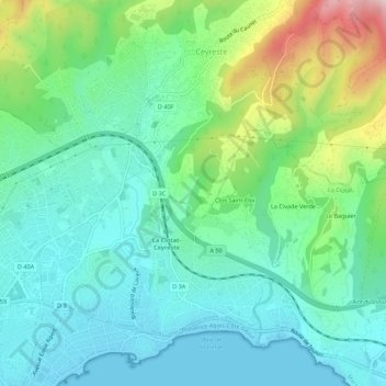 Vallon de Juane topographic map, elevation, terrain