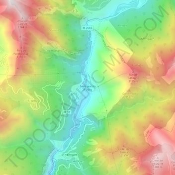 Saint-Jean la Rivière topographic map, elevation, terrain