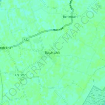 Butterwick topographic map, elevation, terrain