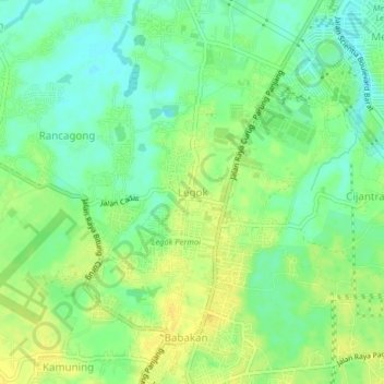 Legok topographic map, elevation, terrain