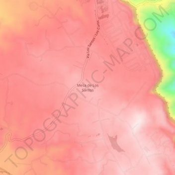 Mesa los Santos topographic map, elevation, terrain