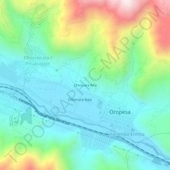Chinicara Alta topographic map, elevation, terrain