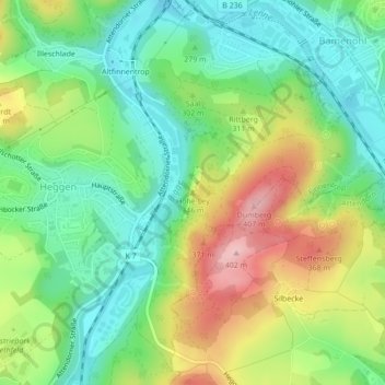 Hohe Ley topographic map, elevation, terrain
