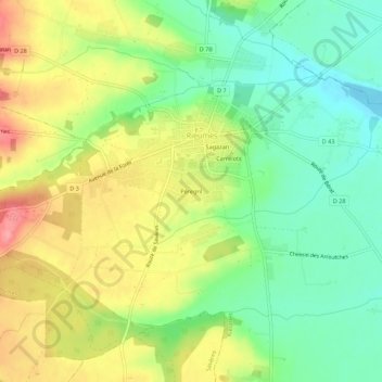 Péregril topographic map, elevation, terrain
