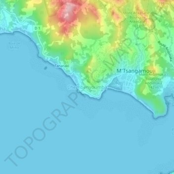 Chembenyoumba topographic map, elevation, terrain