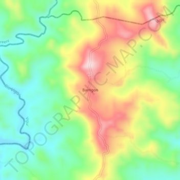 Barrigon topographic map, elevation, terrain