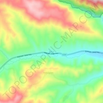 Salur topographic map, elevation, terrain