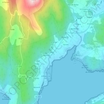 Siavo topographic map, elevation, terrain
