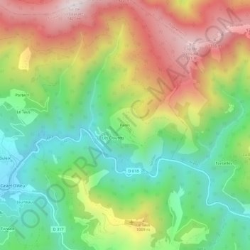 Parès topographic map, elevation, terrain