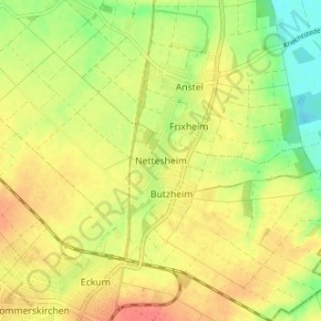 Nettesheim topographic map, elevation, terrain