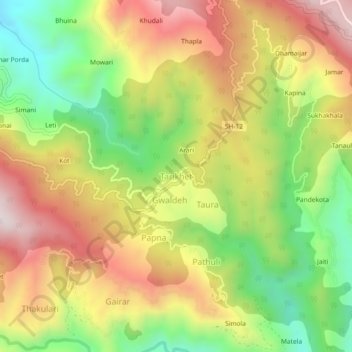 Tarikhet topographic map, elevation, terrain