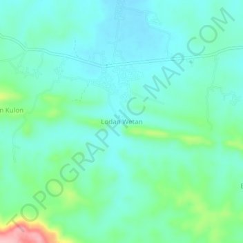 Lodan Wetan topographic map, elevation, terrain