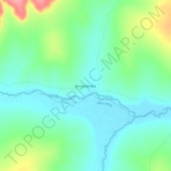 Arrojolândia topographic map, elevation, terrain
