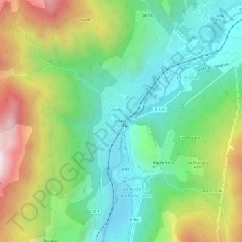 Prelles topographic map, elevation, terrain