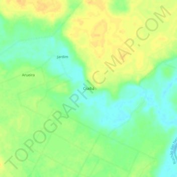 Craibá topographic map, elevation, terrain