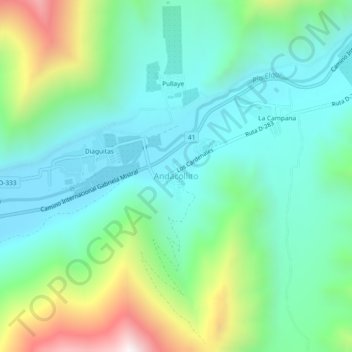 Andacollito topographic map, elevation, terrain