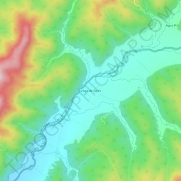 Vega de Salas topographic map, elevation, terrain