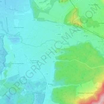 Friesenhofen topographic map, elevation, terrain