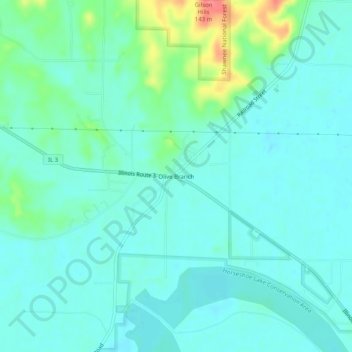 Olive Branch topographic map, elevation, terrain